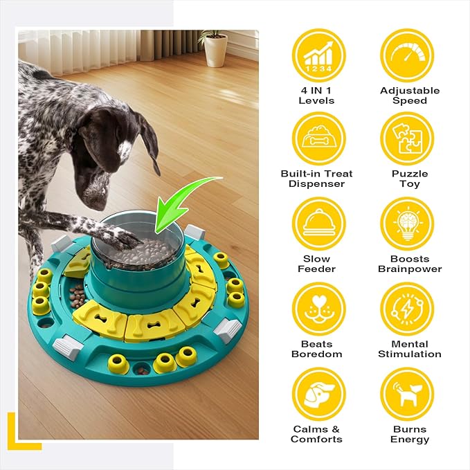 KADTC U.S. Brand & Design Levels 4 IN 1 Extra-Large Size Advanced Dog Puzzle Toy for Small/Medium/Large Smart Dogs Treat Puzzles Food Feeder Difficult Mental Stimulation Toys Christmas & New Year Gift