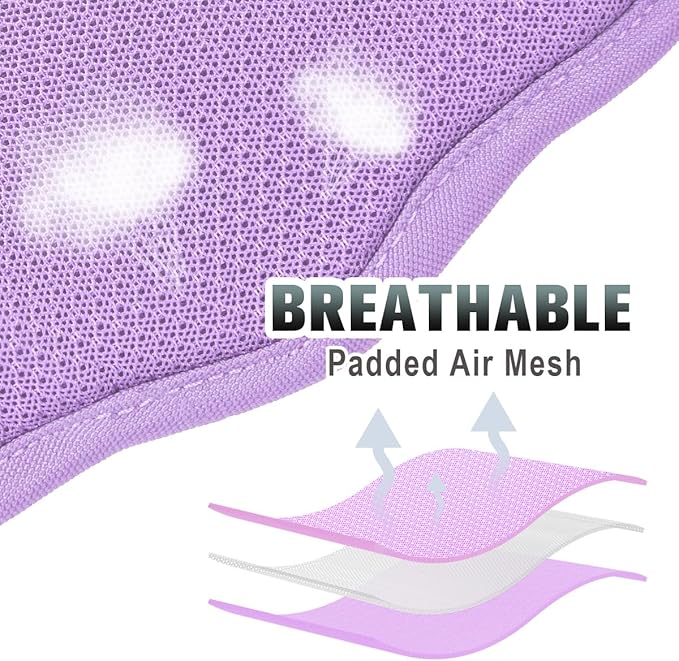 BARKBAY No Pull Dog Harness Large Reflective Dog Harness with Front Clip and Easy Control Handle for Walking Training Running with ID tag Pocket(Lavender Sky,S)