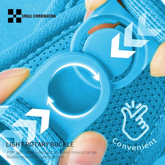 Adjustable Dog Harness with Leash, Reflective Mesh, No-Pull Design，Matching Lead Rope (SkyBlue, XS)