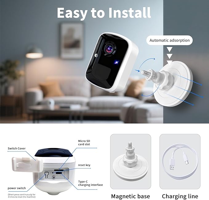 Wireless Security Cameras, 3MP WiFi Battery Powered Camera with AI Motion Detection, 2-Way Talk, Spotlight, Siren, IP65, Cloud/Up to 256G SD Storage(About 180 Days Storage SD Card Included)