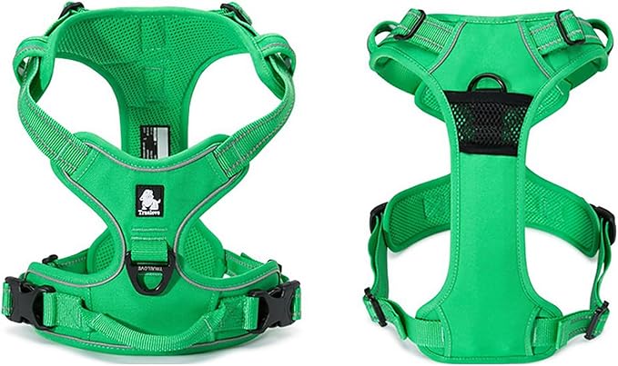TRUE LOVE Adjustable No-Pull Dog Harness Reflective Pup Vest Harnesses Comfortable Control Brilliant Colors Truelove TLH5651(Grass Green,XS)