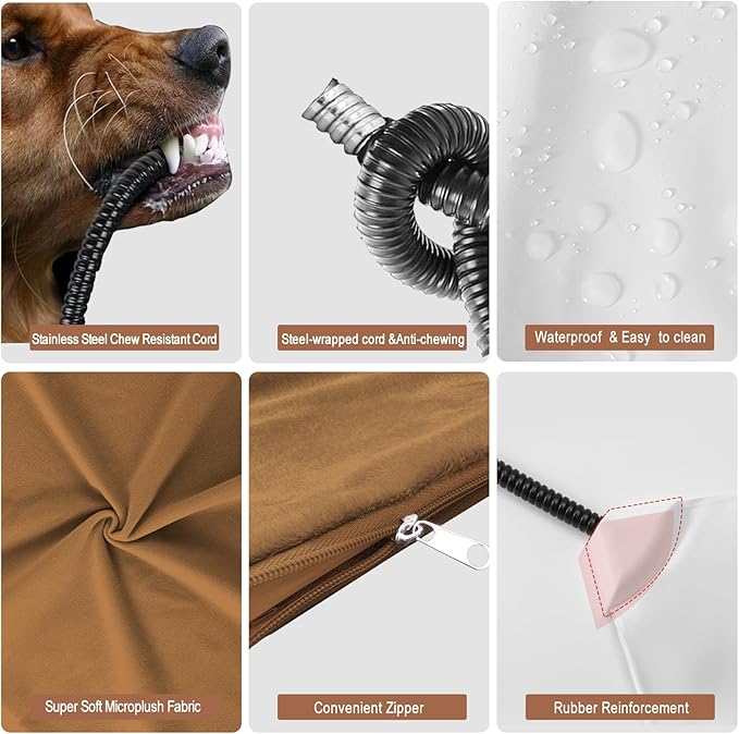 On/Off Switch Electric Pet Heating Pad with Chew Resistant Cord and Machine Washable Cover,Indoor Heated Pet Bed Warmer,for Cat Beds and Dog Beds (D30)