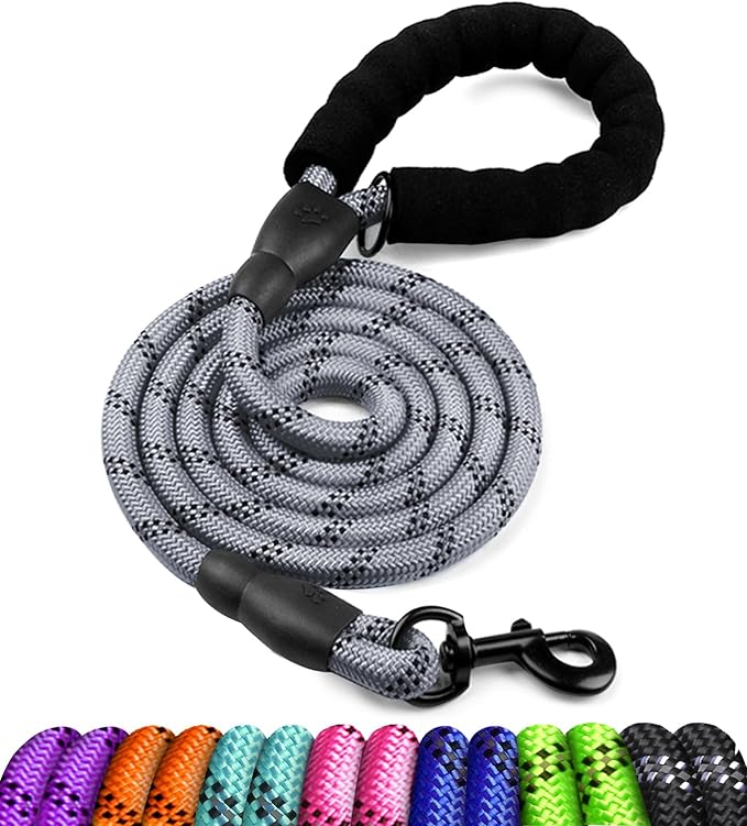 COOYOO Dog Leash 5/6 FT with Comfortable Padded Handle and Highly Reflective Threads for Small Medium and Large Dogs