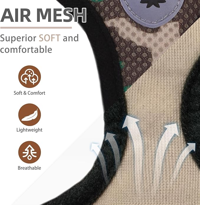 PUPTECK Adjustable Dog Harness Collar and Leash Set Step in No Pull Pet Harness for Small Medium Dogs Puppy and Cats Outdoor Walking Running, Soft Mesh Padded Reflective Vest Harnesses