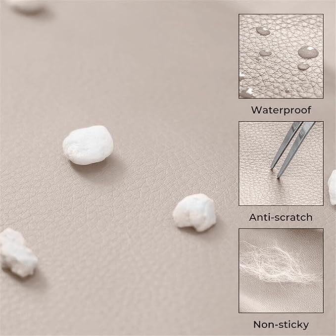 FUNNYFUZZY Dog Car Seat for Medium Sized Dogs, Waterproof 3 in 1 Soft Leather Dog Car Bed for Travel and Home,Portable and Safety,Fits Pets Up to 35 lbs(Khaki)