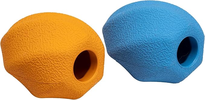 Amazon Basics Interactive Dog Treat Dispensing Enrichment Chew Toy, Large, Multi Color, 2-Pack