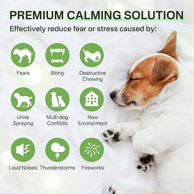 Dog Calming Diffuser with Timing Functions, 3-in-1 Dog Anxiety Relief Diffuser Kit, 120-Day Anxiety Relief, Stress Relaxation Pheromones Calming for All Dogs (1 Diffusers + 2 Refills)