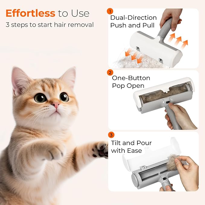 Reusable Pet Hair Remover Roller for Dog & Cat Hair – Lint Roller for Couch, Furniture, Carpet, Clothes & Car – Self-Cleaning Dog Hair Lint Roller and Cat Hair Remover for Home