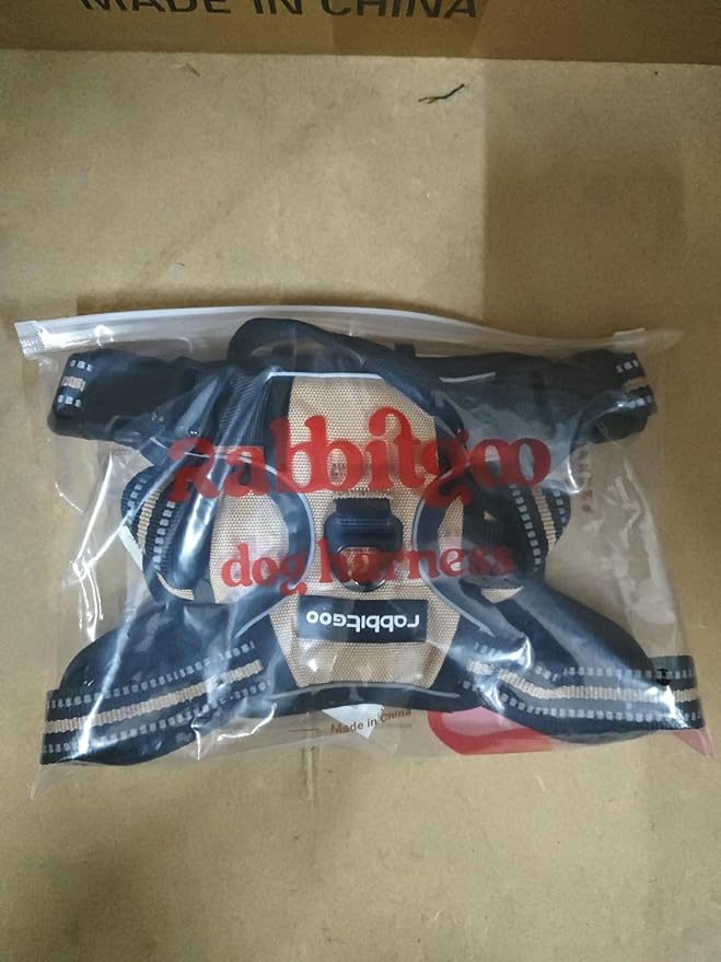 rabbitgoo Dog Harness No Pull with 2 Leash Clips, Adjustable Soft Padded, Reflective Oxford No Choke Pet Vest with Easy Control Handle for Small Dogs, Grey, S