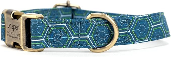 Personalized Dog Collar with Name and Phone Number Engraved,Adjustable Custom Puppy Collar,Organic Cotton Pet Collar for Small Medium Large Boy Girl Dogs