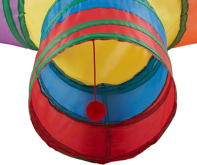 Cat Tunnels for Indoor Cats 3 Way Play Toy Kitty Tunnel Peek Hole Toy with Ball for Cat Tube Fun for Rabbits Kittens and Dogs