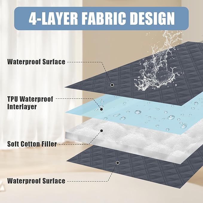 Smiry Waterproof Dog Bed Cover Pet Blanket, Soft Washable Dog Blanket for Furniture Bed Couch Sofa Reversible, Checkered (40"x90", Dark Grey/Dark Grey)