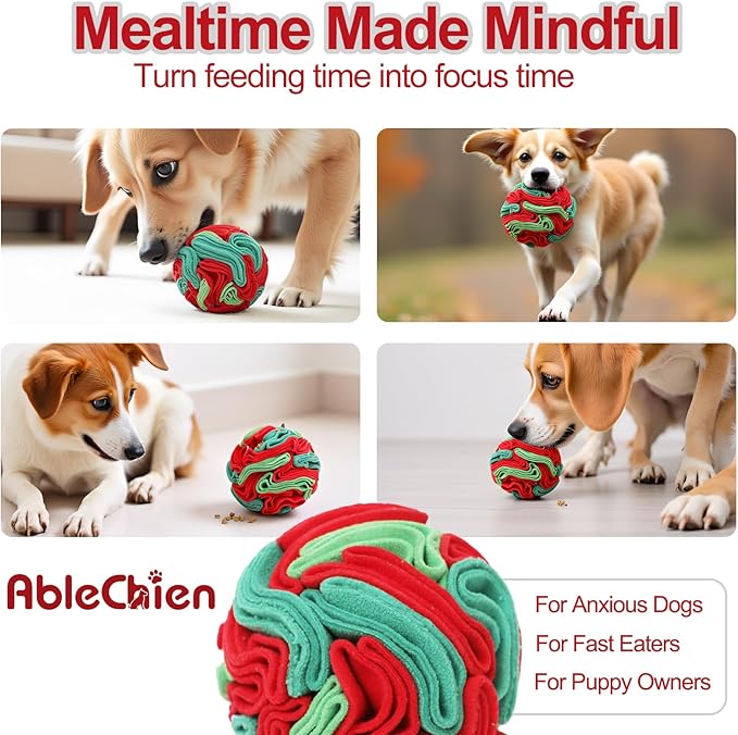 Snuffle Ball for Dogs - Interactive Dogs Toys to Keep Them Busy, Dog Puzzle Toy, Christmas Dog Toys Gifts for Small, Medium, Large Pet, Training Reward Gift