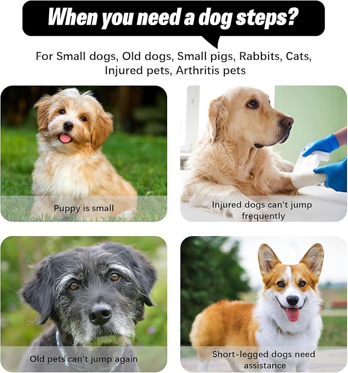 29" H Dog Stairs for Small and Medium Dogs 6-Step Ramps for High Beds and Couch Non-Slip Extra Wide Pet Stairs for Old Dogs and Puppy and Cat - Stable & Durable with Machine Washable Cover