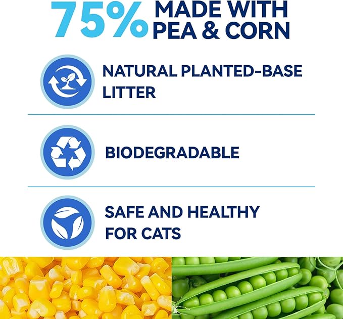 OPET Mixed Tofu Cat Litter - 19lb Strong Clumping Litter, Mixed Tofu and Bentonite, 99.9% Dust Free and Flushable Cat Litter, Natural Sustainable Ingredients Odor Control, Low Tracking（19lb, Milk）