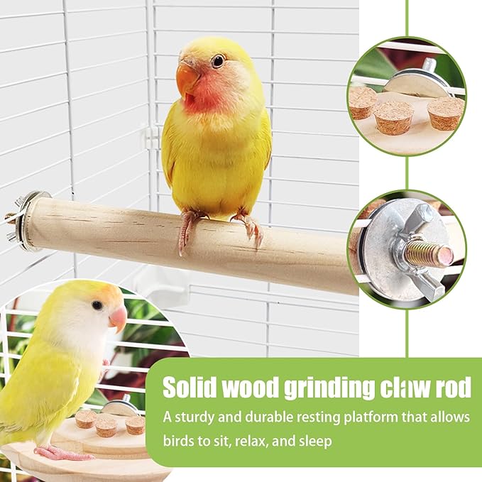 Wooden Bird Chew Toy, Parrot Biting Toys, Foraging Training, Relieve Boredom & Anxiety, Bird Cage Accessories, for Small Parakeets, Conures, Macaws, Budgies, Finches, CH N