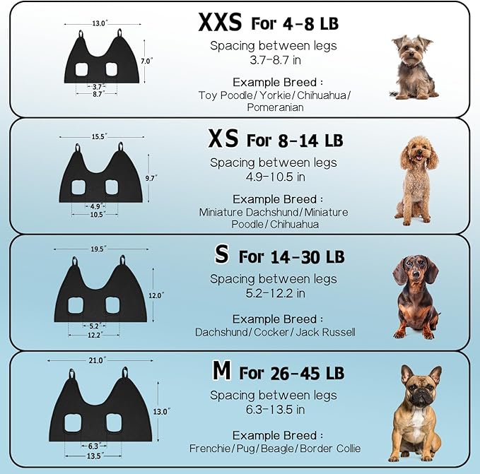 Supet Dog Grooming Hammock Harness for Dogs Cats, Relaxation Pet Nail Clipper Hammock, Restraint Dog & Small Animal Leashes Sling for Groomingk for Nail Trimming (Black, 2XS)