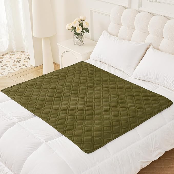 Smiry Waterproof Dog Blanket, 40x50 Inch Soft Pet Bed Cover Reversible, Washable Sofa Couch Furniture Protector for Small Medium Large Dog Puppy Cat, Geometric, Green/Navy