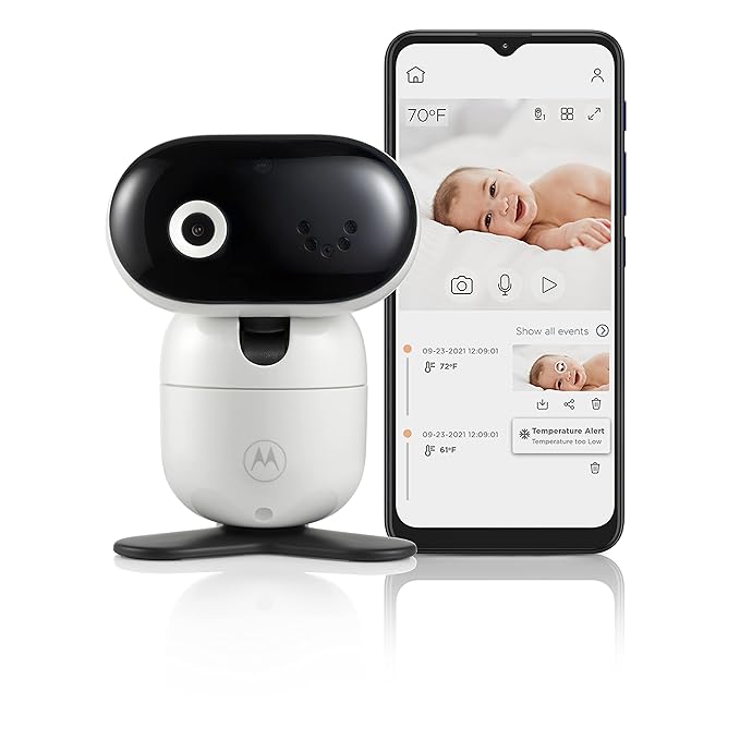 Motorola Nursery HD 1080p Baby Monitor with Camera and Audio, 2-Way Audio with Remote Pan/Tilt/Zoom, Temperature Sensor, Lullabies, Night Vision, PIP1010