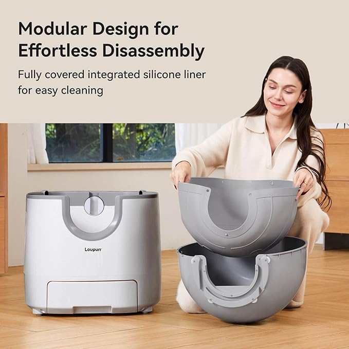 L1 Open-Top Automatic Cat Litter Box Self-Cleaning, Easy Maintenance with Multi Safety Sensors, Large Capacity, Includes Trash Bags (2026 Upgraded Model)