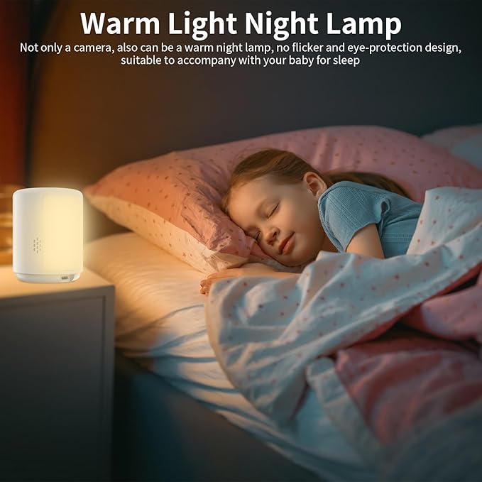 VSTARCAM Video Call Security Camera Indoor with 2.4 inch HD Screen, Pet Camera Monitor, One-Touch Call,Warm Light,360° PTZ, AI Detection,Plug in&Battery Powered,SD/Cloud Storage