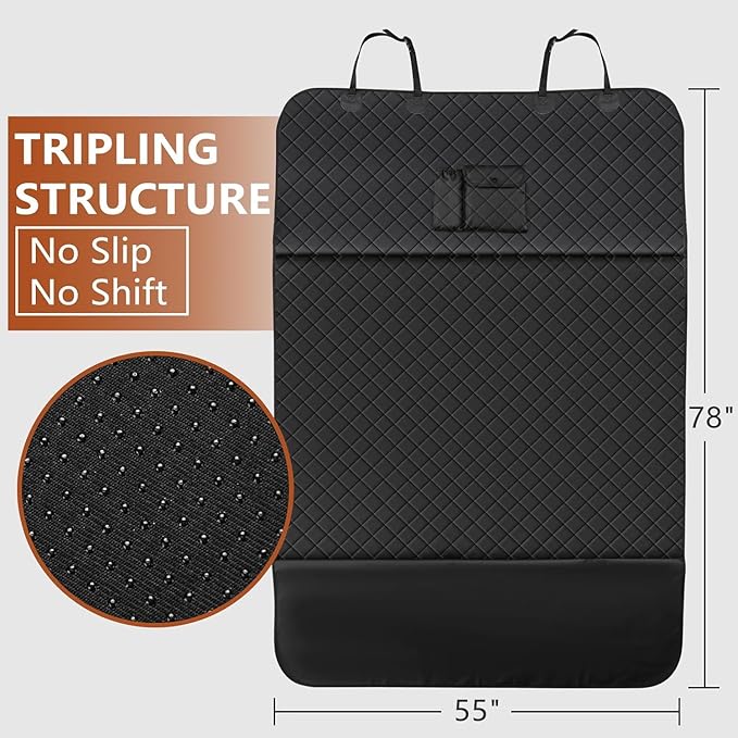 Universal Cargo Liner for SUV – Waterproof Dog Trunk Mat, Non-Slip Back Seat Protector, Car Bed Cover, Pet Barrier, Rear Liner Accessories for Trucks & Sedans, Universal Fit Trunk Cover