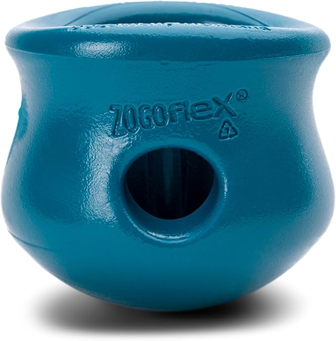 WEST PAW Toppl Durable Dog Treat Puzzle Toy for Small to Medium Dogs- Engaging Interactive Chew Toy for Mental Stimulation, Slow Feeding- Quarter Cup Capacity - River Blue, Small