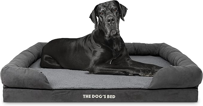 The Dog’s Bed Medium Support Memory Foam Dog Bed XXL Plush Grey, Pain Relief: Arthritis, Hip & Elbow Dysplasia, Supportive, Calming, Waterproof Washable Cover, Veterinary Approved