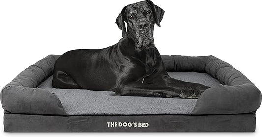The Dog’s Bed Medium Support Memory Foam Dog Bed XXL Plush Grey, Pain Relief: Arthritis, Hip & Elbow Dysplasia, Supportive, Calming, Waterproof Washable Cover, Veterinary Approved