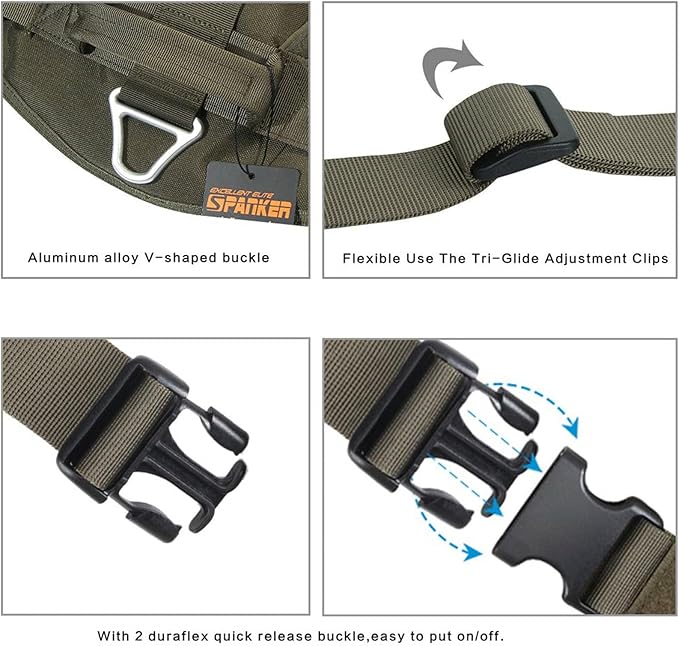 EXCELLENT ELITE SPANKER Tactical Dog Harness Military Patrol Harness No-Pull Service Dog Vest Military Dog Vest Adjustable Training Working Dog Vest with Handle for Medium Large Dogs(Ranger Green-XS)