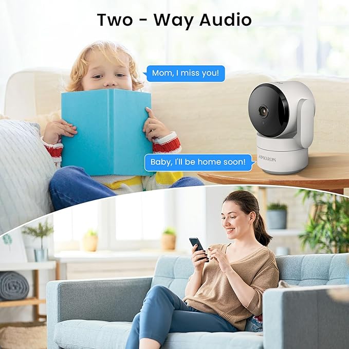 2 Pack 2K Indoor Security Camera Wireless, 360° Pan-Tilt Wi-Fi Pet/Baby Monitor with AI Motion Detection, Night Vision, Phone App, Cloud & SD Storage (5G/2.4G Hz)