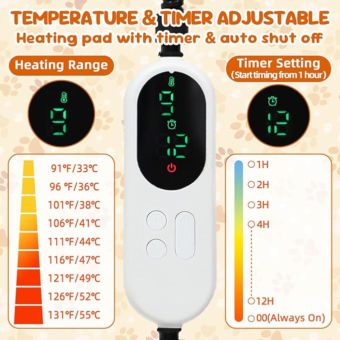 YUEPET 2-in-1 Heated Cat Bed,Electric Warming Pet Cave Tent & Cuddler with Timer & Temp Adjustable，Foldable Heated Bed for Indoor Cats with Removable Heating Pad,Machine Washable Pet Hideaway