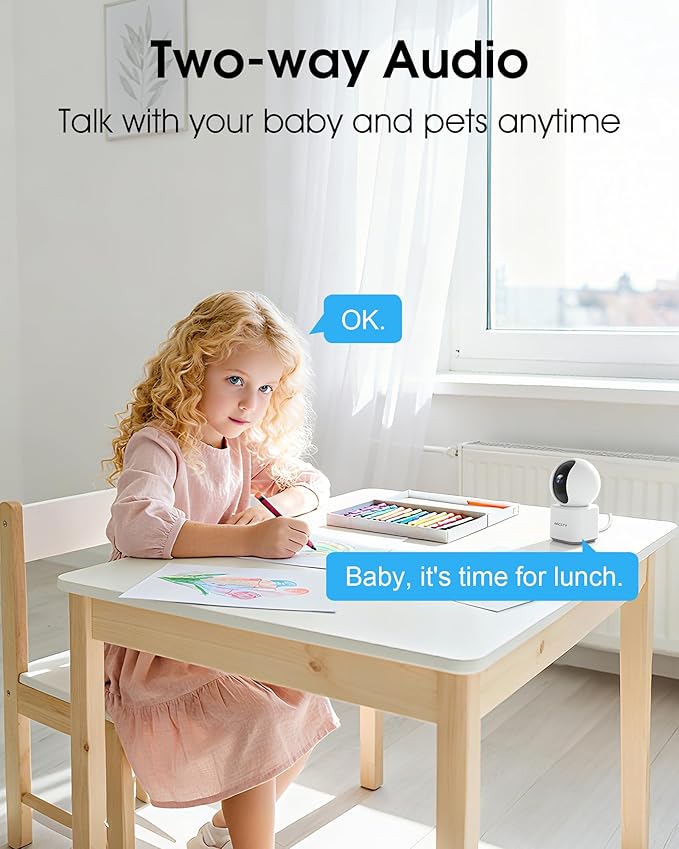 Cameras for Home Security, Pet Camera with WiFi 6&5GHz/2.4GHz, Motion Tracking Never Miss a Moment, 2-Way Audio, Night Vision, Compatible with Alexa Upgrades Your Idoor Security