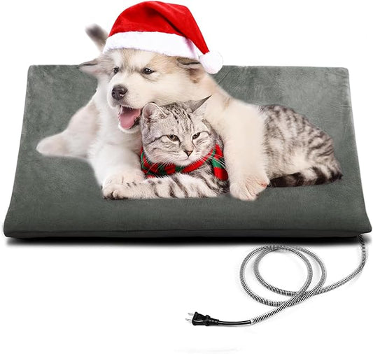 PETNF Outdoor Cat Heating Pad - Safe Waterproof Electric Warming Mat for Feral Cats Fits Cat House Outside 28"X16"