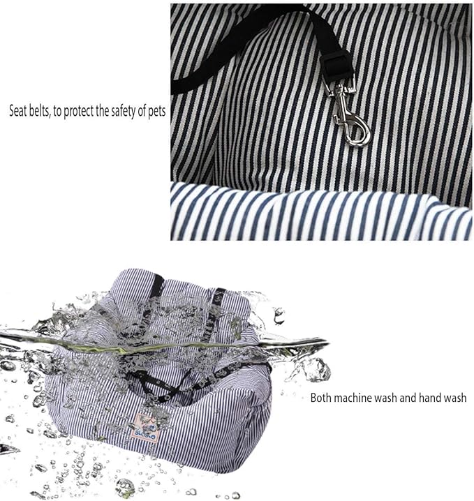 BLOBLO Dog Car Seat Pet Booster Seat Pet Travel Safety Dog Bed for Car with Storage Pocket