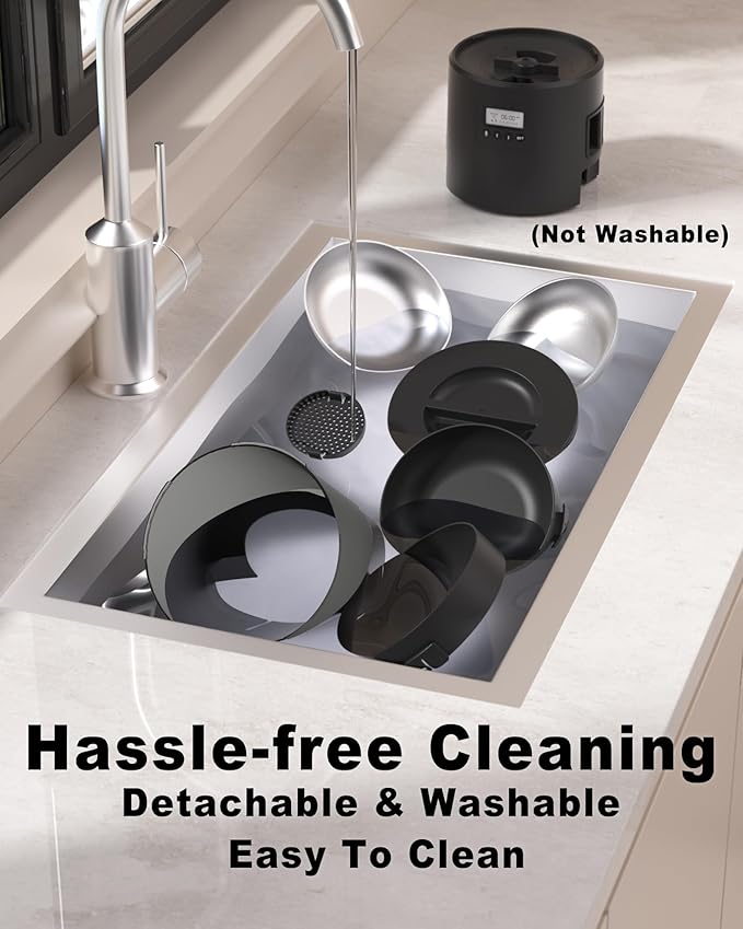 Automatic Cat Feeder for 2 Cats, 4.2L Dual Food Dispenser, Up to 6 Meals/Day, Portion Control, Voice Message, Dual Power Options (Transparent+Black, Dual Stainless Steel Bowls)