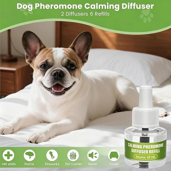9 Pack Dog Calming Pheromones Diffuser - 180 Day Supply with 3 Plug Ins & 6 Refills (48ml) - Anti-Anxiety Relief for Dogs, Calms Barking, Separation Stress & Travel Anxiety