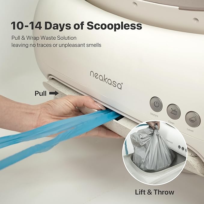 Neakasa M1 Lite Open-Top Self Cleaning Cat Litter Box, Automatic Cat Litter Box with APP Control, Safety Protection, 1 Roll Waste Bag