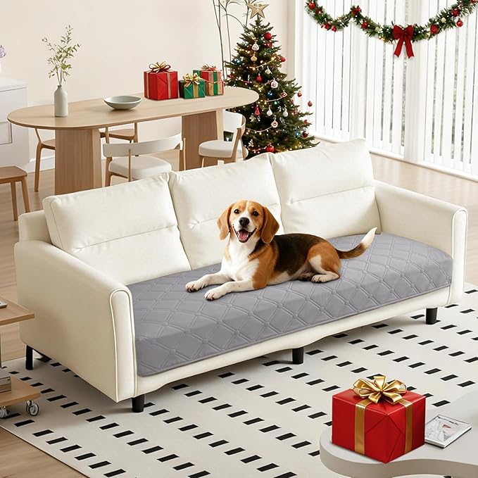 Waterproof Dog Bed Cover Pet Blanket, Soft Couch Cover for Dogs Washable, Non-Slip Dog Blanket Protect Furniture Couch Sofa Car for Puppy Large Dogs Cat (30x70 Inch, Light Grey)