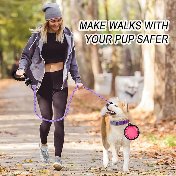 BARKBAY Dog Leashes for Large Dogs Heavy Duty Dog Leash 4/5/6 FT with Comfortable Padded Handle and Highly Reflective Threads for Medium Large Dogs Walking Training Running (5FT-1/2,Violet Purple)