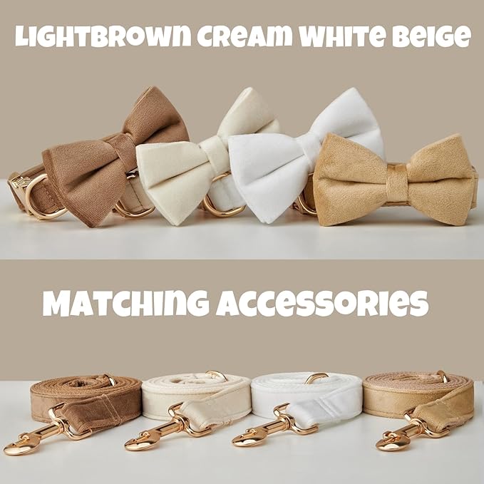 Personalized Velvet Dog Collar with Name & Phone, Multi-Color Options, Metal Quick-Release Buckle, Soft & Stylish (Style-D)