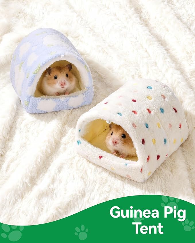 Parrot Winter Nest Guinea Pig Hideout Large Space Plush Pet Nest Hut, Winter Fluffy Warm Cave Bed for Parrot, Hamsters, Guinea Pigs & Small Animals, Machine Washable Cozy
