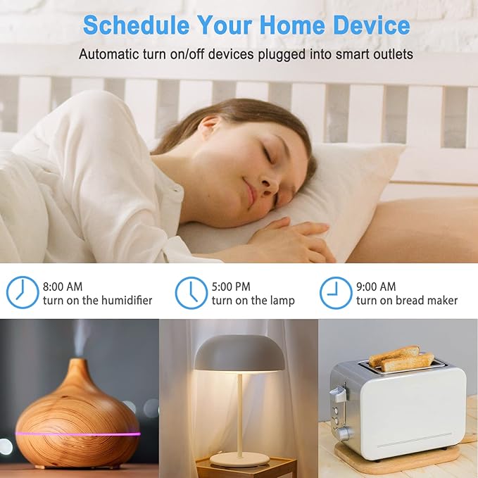 TESSAN Smart Power Strip with 6 Outlet 3 USB, WiFi Wall Smart Outlet Plug with 3 Remote Controll Outlets, Compatible with Alexa Google Assistant for Home Office, Only 2.4 GHz Wi-Fi