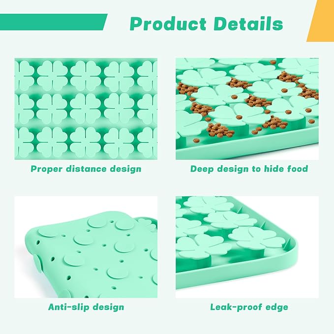 Dog Lick Mat, 23.6"x 15.7" Large Silicone Snuffle Mat with Suction Cups, Slow Feeder for Small Medium Large Dogs Slow Eating, Boredom Reducer (Blue)