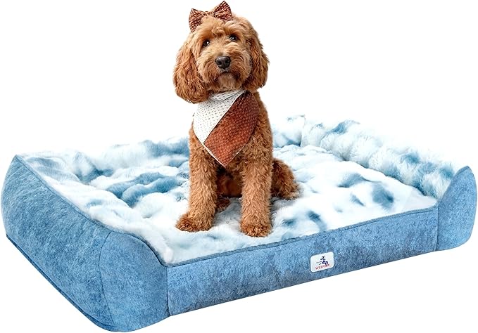 42" Dog Couch Bed for Large Dogs, Orthopedic Dog Sofa with Thick Supportive Foam, Washable Removable Cover, Furniture-Style Pet Bed for Living Room