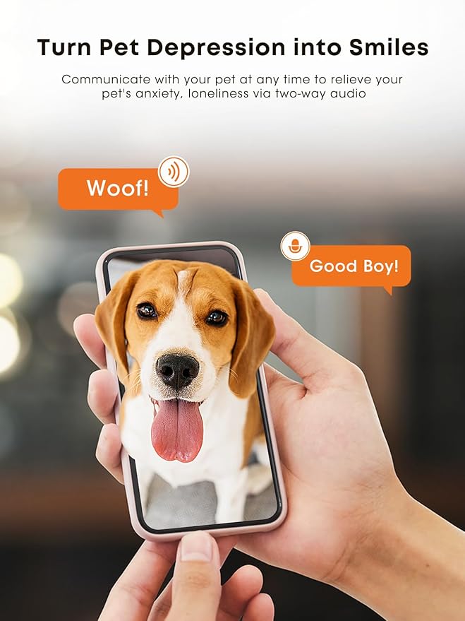 Dog Camera with Treat Dispenser, 2K 330° View Pet Monitor with Phone App, Night Vision, 2.4 &5G WiFi, Interactive 2-Way Audio Speaker, Motion Detection, Smart Home Indoor Cam, No Subscription Fee
