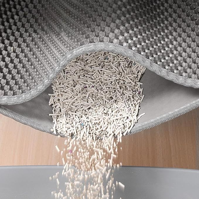 Large cat Litter mat, Jumbo Size (47" x 27") Gray, Double Layer, Waterproof, Odor-Free, Easy to Clean