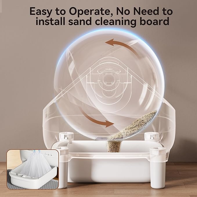 Automatic Litter Box with APP Control, Self Cleaning Cat Litter Box with Dual Safety Sensors, 11L Extra Large Waste Bin, Deodorization, Smart Kitty Litter Boxes with Mat for Multiple Cats