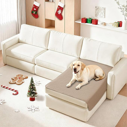 Waterproof Dog Blanket, Non-Slip Soft Pet Bed Cover, Couch Cover for Dogs Washable, Protects Sofa, Furniture, Crate, Car, Tear Resistant Leakproof Pet Blanket (40x50 Inch, Khaki)