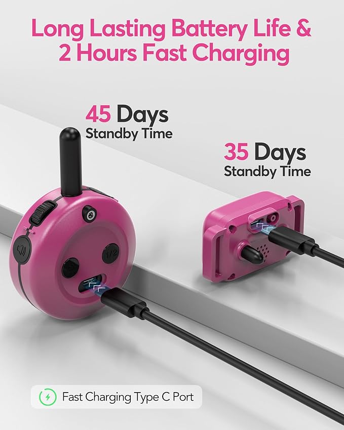 Jugbow Dog Training Collar - 3/4 Mile Dog Shock Collar with Remote for Large Medium Dogs, Rechargeable IPX8 Waterproof E-Collar with 3 Training Modes, LED Light & Security Lock (Pink)